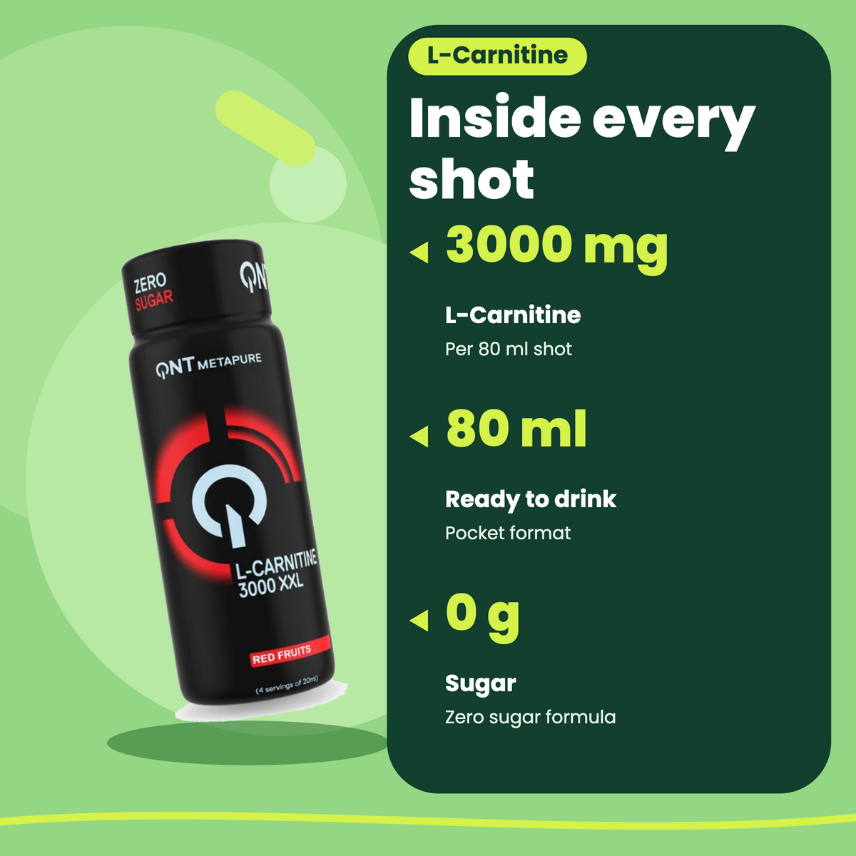 L-Carnitine Shot 3000 QNT 12x80 ml (EN)
