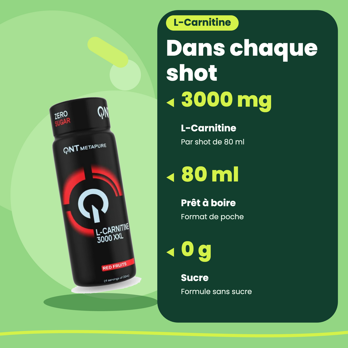 L-Carnitine Shot 3000 QNT 12x80 ml (FR)