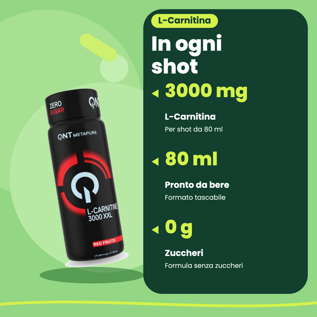 L-Carnitine Shot 3000 QNT 12x80 ml (IT)