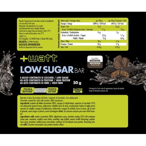 Low Sugar Bar - barretta - 50g - + WATT