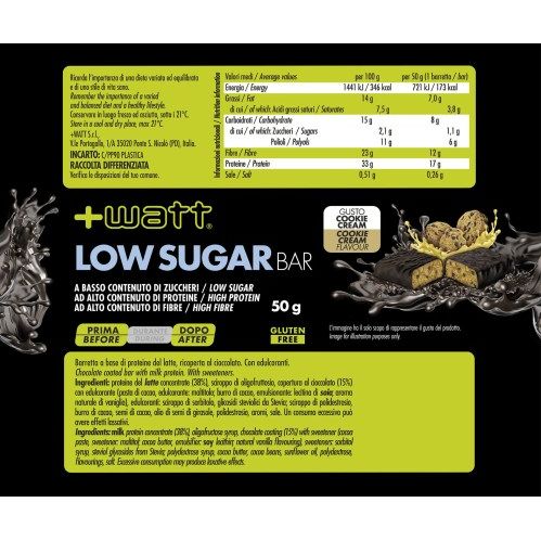 Low Sugar Bar - barretta - box 24x50g - + WATT