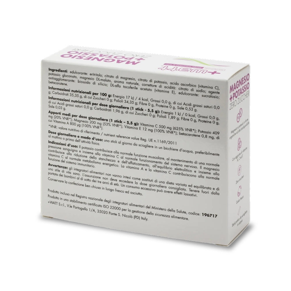 Magnesio + Potassio Zero Zuccheri +Watt (110 g – 20 serv.)
