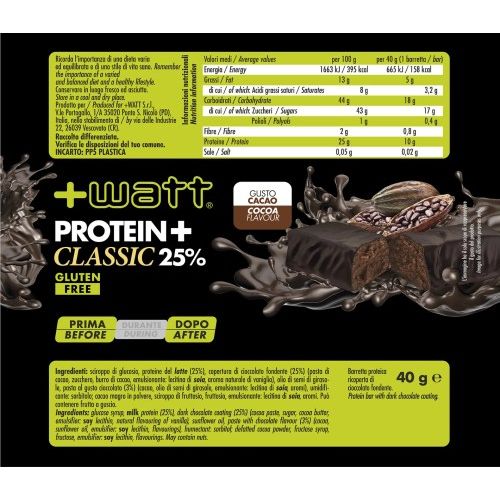 Protein+ Classic - barretta - box 24 x 40g - +WATT