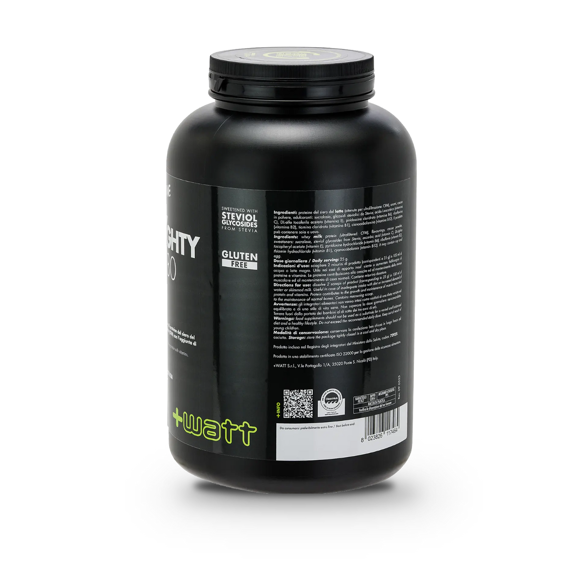 Whey Protein Concentrate 80 +Watt (2 kg), Haselnuss, Rückseite