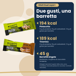 +Watt Protein Dual Layer+ bars, flavours and nutrition per bar (Italian version)