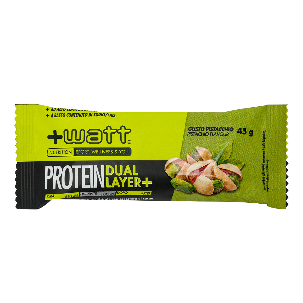 +Watt Protein Dual Layer+ Pistachio bar 45 g, front view