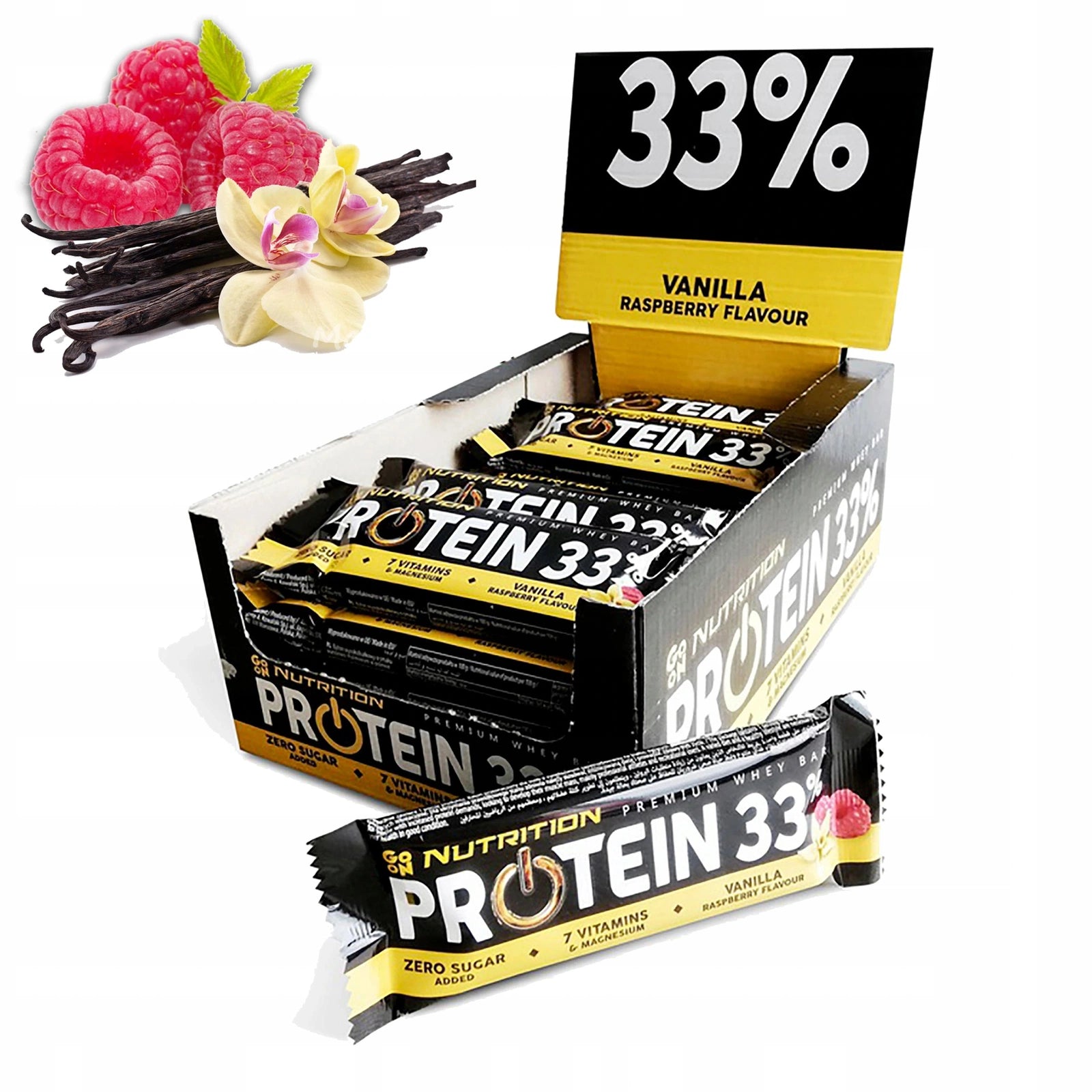 Protein Bar 33% - No Added Sugar - Vaniglia 25x50g - Go On Nutrition